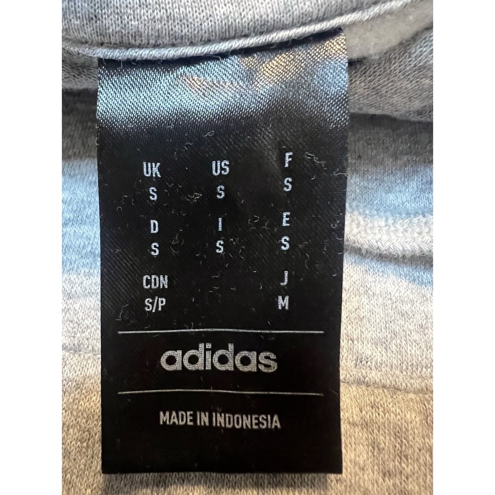 Adidas Sweatshirt Hoodie Mens Small Gray Drawstring Long Sleeve Logo Pullover - Picture 4 of 6
